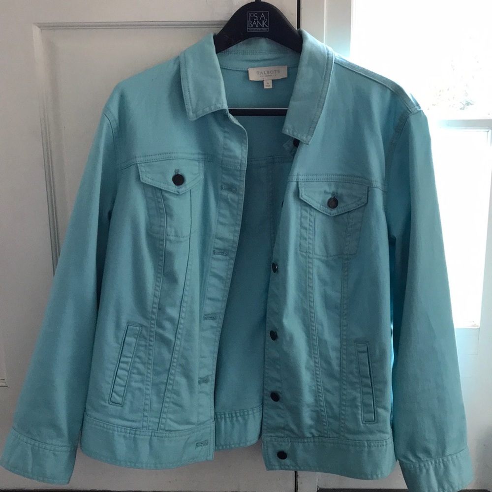 Talbots Aqua Blue Denim Jacket